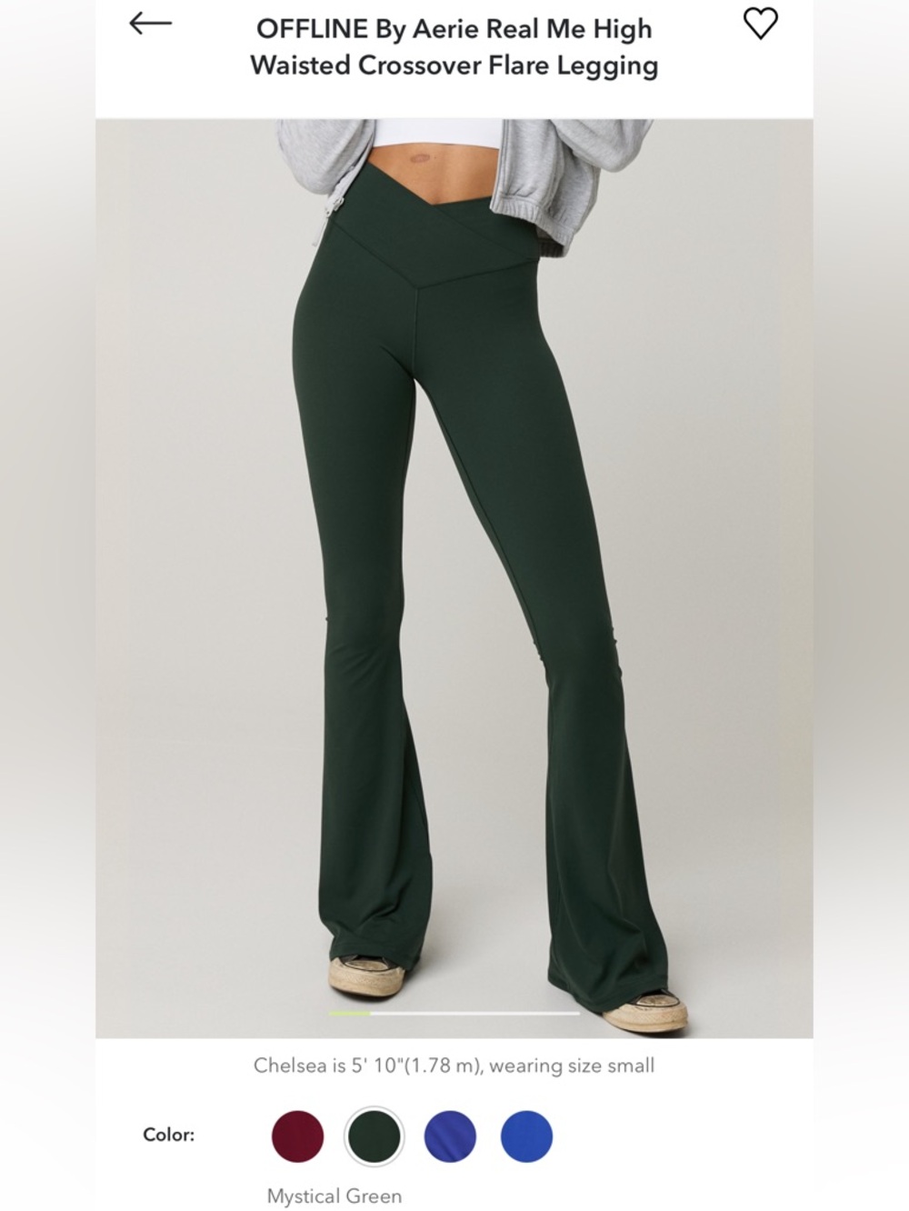 aerie Forest Green High-Rise Flare Leggings - Picture 2 of 4